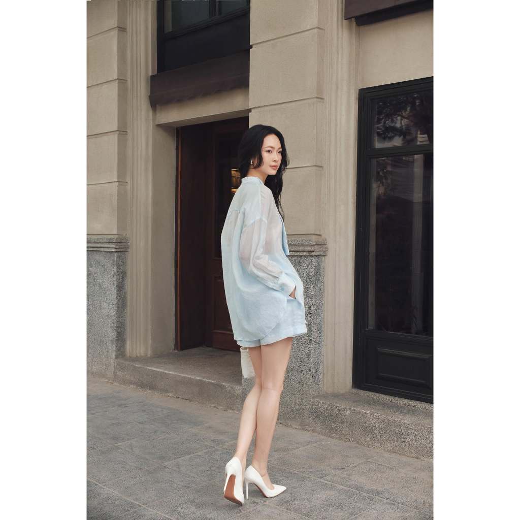 Oversize Pleated Linen Shirt By December Chris