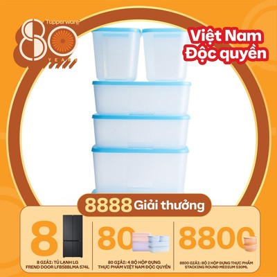 Bộ 6 hộp Tupperware trữ đông Gen I nhiều dung tích từ 650ml đến 2.6L