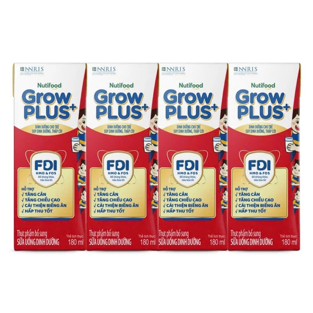 sữa grow plus đỏ 180ml. 1thùng 12 lốc