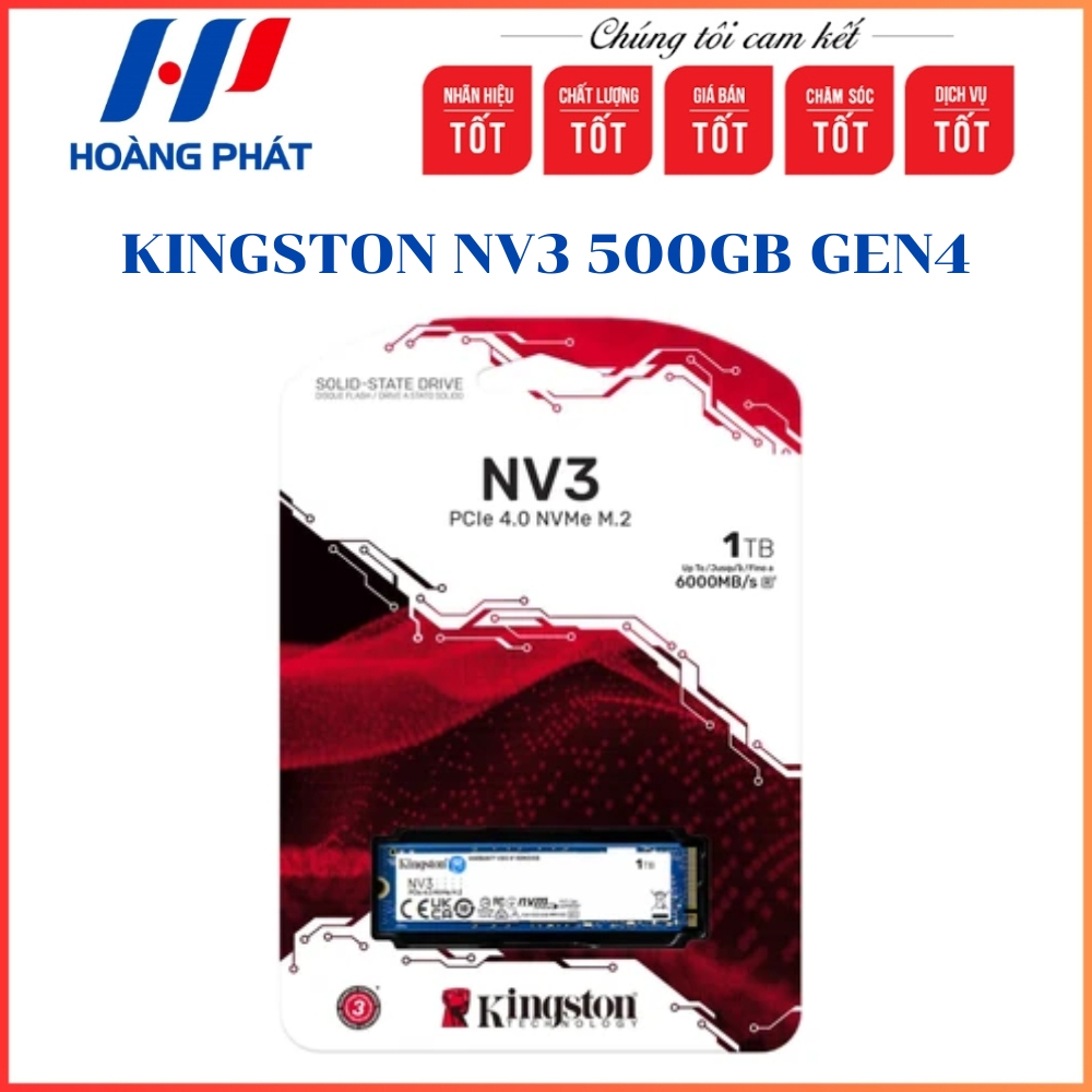 Ổ Cứng SSD KINGSTON NV3 1TB PCIe 4.0 - Hàng chính Hãng