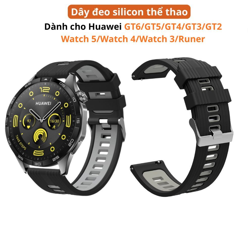 Dây đeo Silicon cao cấp Huawei Watch GT6/GT5/GT5 Pro/GT4/GT3/GT3 PRO/GT2 PRO/GT2/GT2 PRO