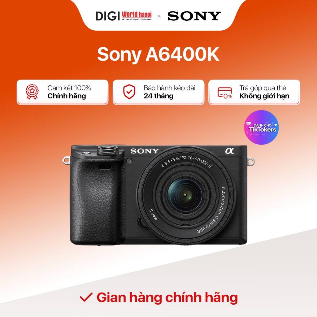 Máy ảnh Sony ILCE-6400K/ A6400 Kit 16-50mm F3.5-5.6 OSS II- Bảo hành 24 tháng chính hãng