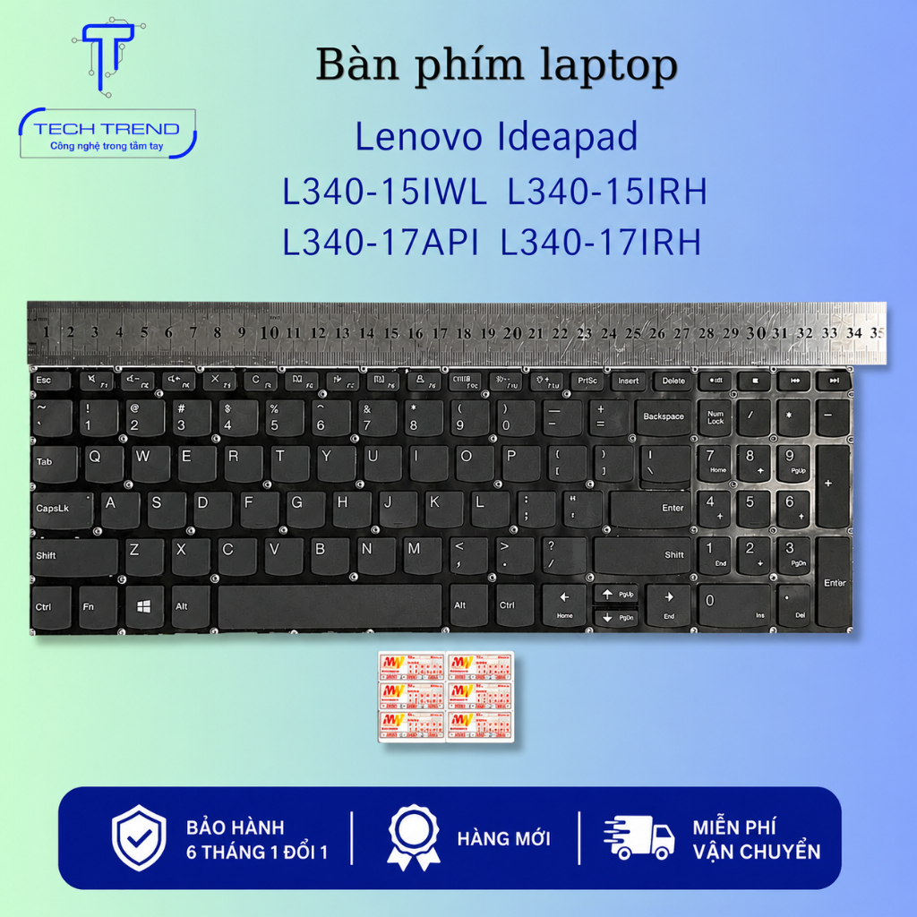 Bàn phím Laptop tương thích Lenovo Ideapad L340-15IWL L340-15IRH L340-17API L340-17IRH [ không nút n