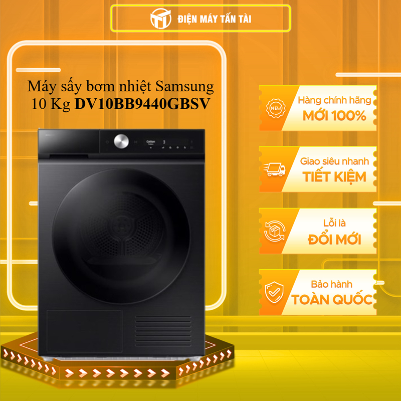 (HCM) - DV10BB9440GBSV - Máy sấy bơm nhiệt Samsung 10 Kg DV10BB9440GBSV