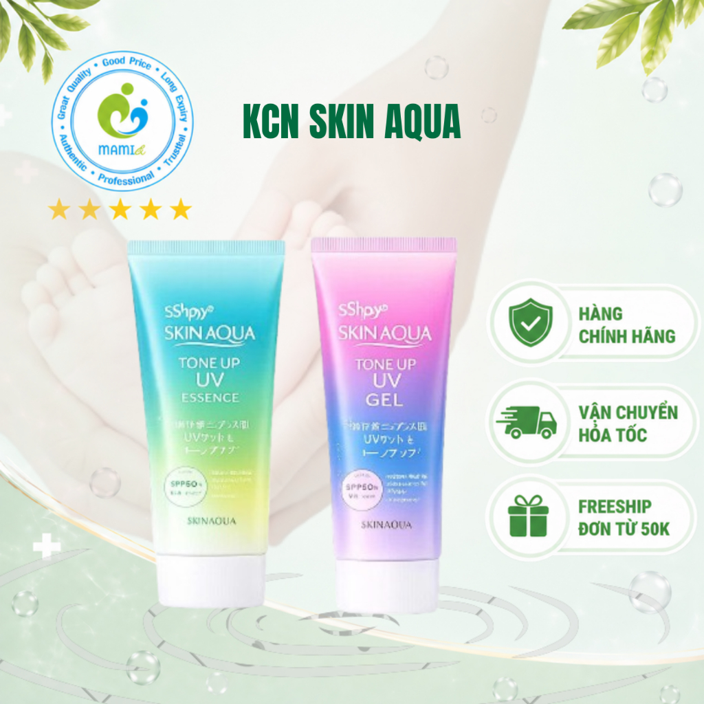 Kem chống nắng (80g) bản nội địa Skin Aqua Tone up UV SPF 50+, Nhật Bản