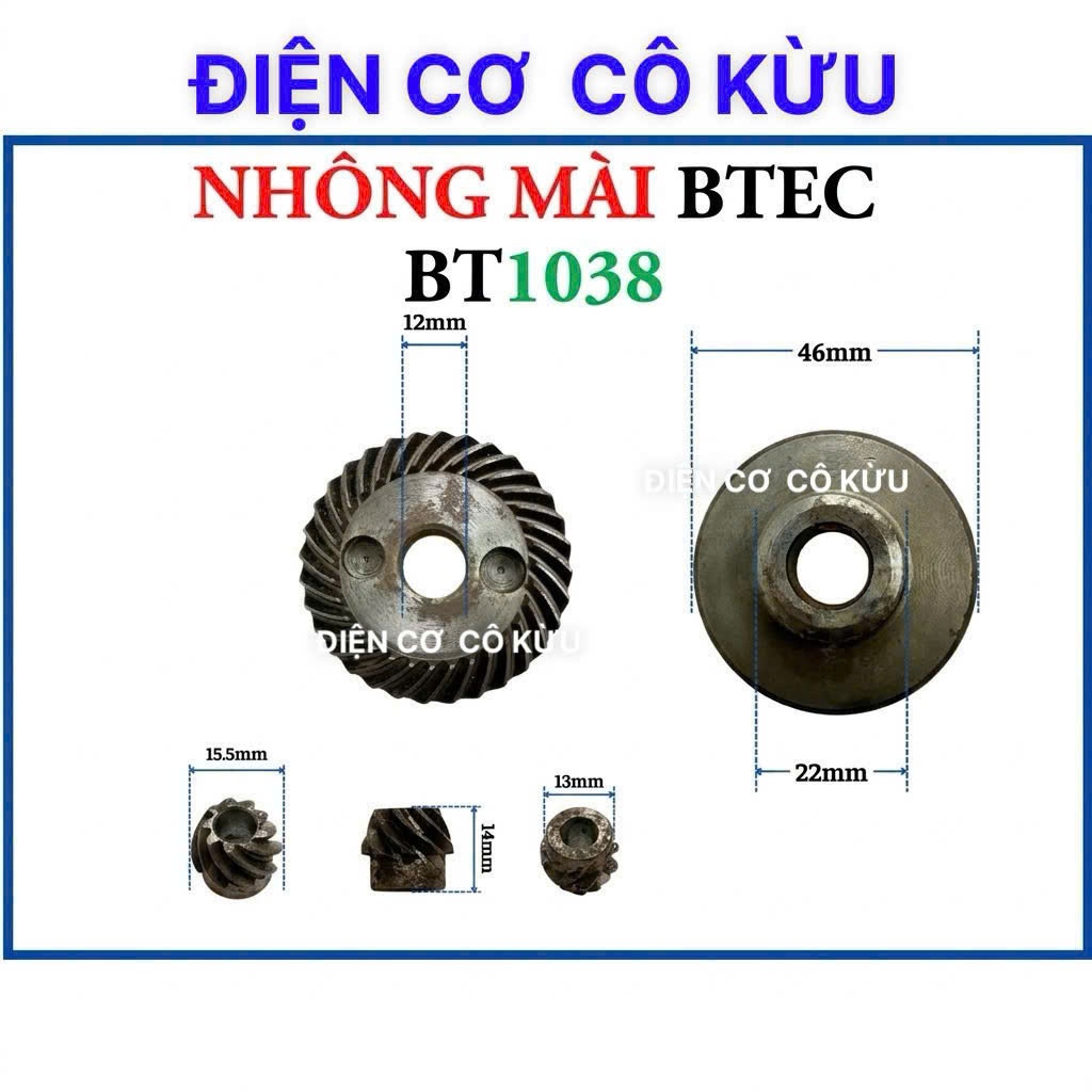 BTEC - NHÔNG MÀI BTEC MÃ 1038, BÁNH RĂNG MÁY MÀI GÓC BT1038.boba