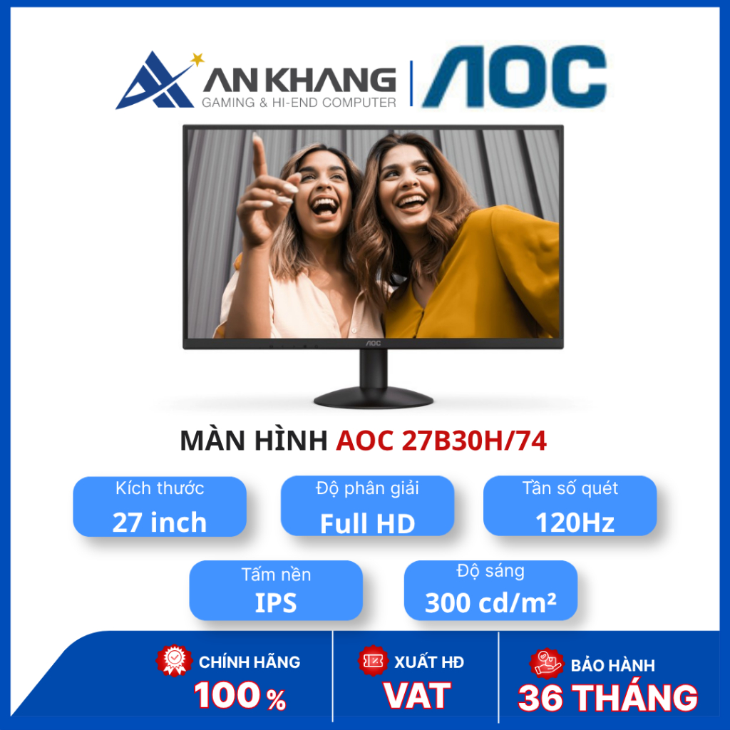 Màn hình AOC 27B30H/74 | 27 inch IPS | FHD | 120Hz | 1ms | Chính hãng