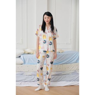 VIBES Pijama dài Piglet Long Py Set chất liệu Lụa latin cao cấp, nhiều họa tiết
