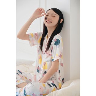 VIBES Pijama dài Piglet Long Py Set chất liệu Lụa latin cao cấp, nhiều họa tiết