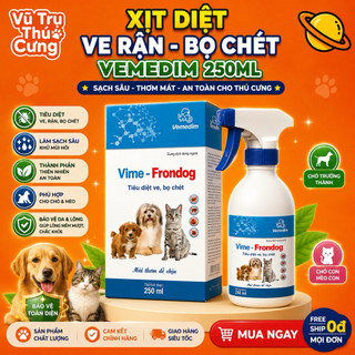 Chai xịt diệt ve rận, bọ chét cho Chó mèo Vime Frondog 250ml