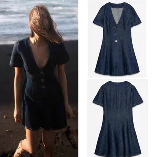 (sẵn) ĐẦM DENIM BÒ DÁNG NGẮN ZARA XUẤT