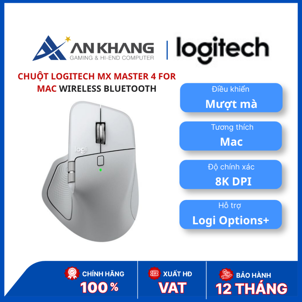 Chuột Logitech MX Master 4 For Mac Wireless Bluetooth | MagSpeed | 8000 DPI | Actions Ring | Haptic Feedback | BigBuy360 - bigbuy360.vn