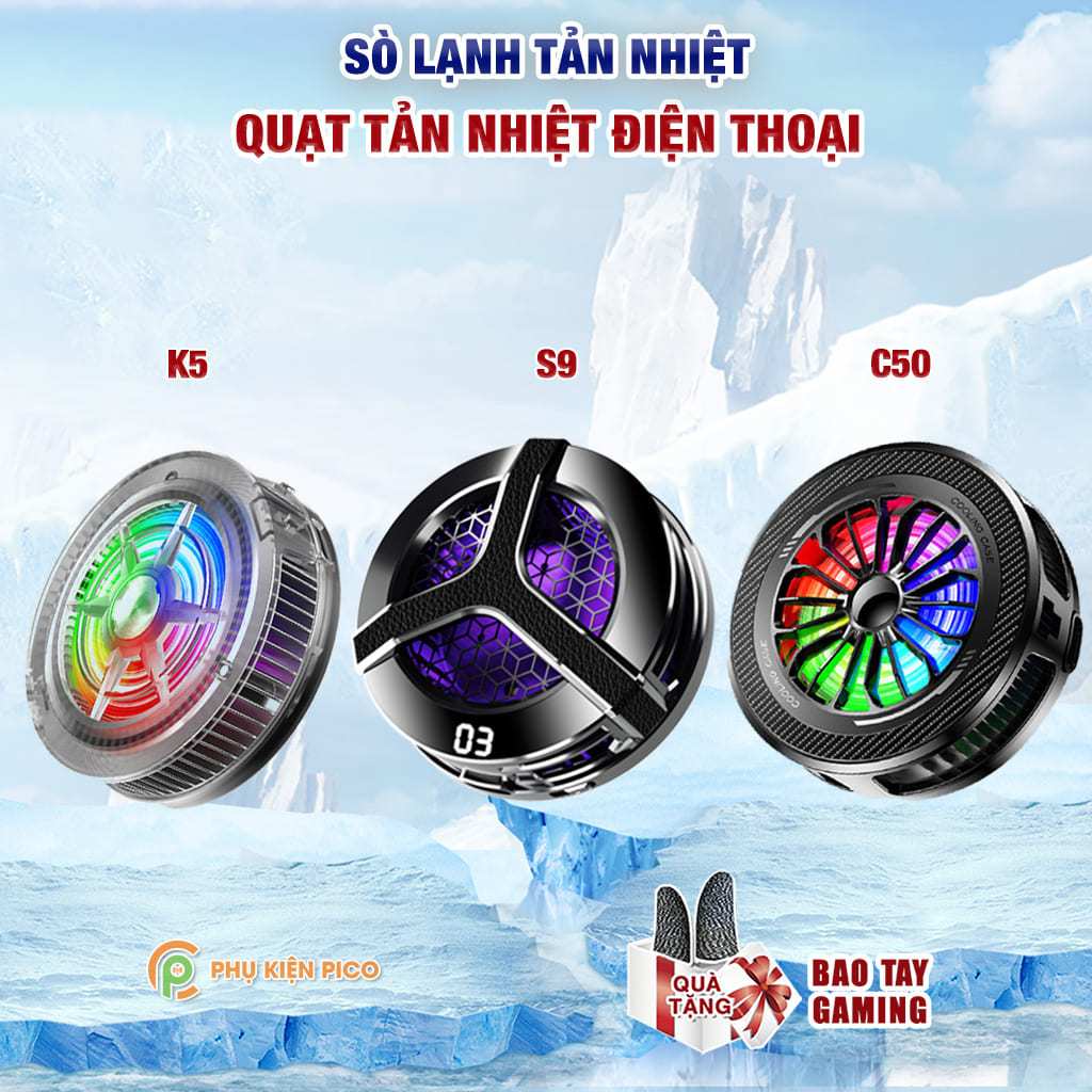 Quạt tản nhiệt điện thoại sò lạnh từ tính K5 / C90 / J42 / S9 màu trắng Led Gaming hỗ trợ tăng FPS G