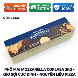 [Giá Sỉ Cho Quán] Phô Mai Khối Mozzarella cheese phomai kéo sợi Corlasa Argentina 3.53kg - Nguyên Liệu Làm Bánh, Pizza