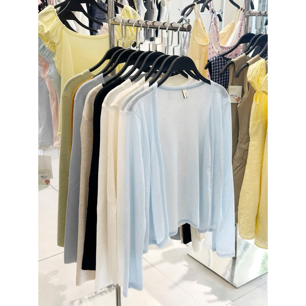 (ẢNH OLDSCHOOL) Áo cardigan nữ thun giấy mỏng dáng vát cong tay dài AK203 | BigBuy360 - bigbuy360.vn