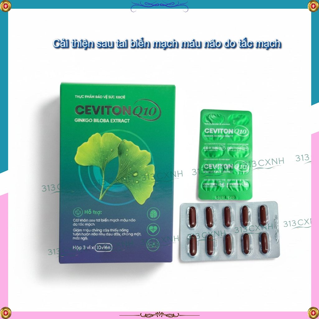 Viên bổ não Ceviton Q10 Hataphar, Hoạt huyết,giảm đau đầu,mất ngủ, tê bì chân tay hiệu quả h30v 2029