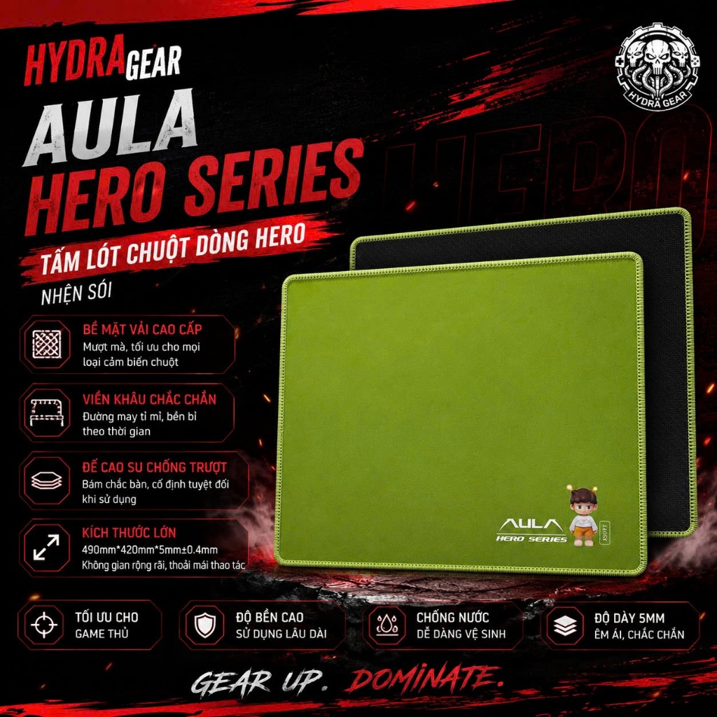 [HỎA TỐC] Lót Chuột AULA HERO SERIES XSOFT – Premium Gaming Mousepad 490×420×5mm.