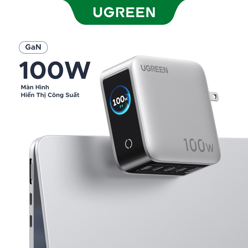 Củ sạc nhanh UGREEN Nexode 100W /160W 5 cổng 4C1A X773, màn led, kèm  hỗ trợ PD PPS QC cho Iphone / Samsung / Máy tính