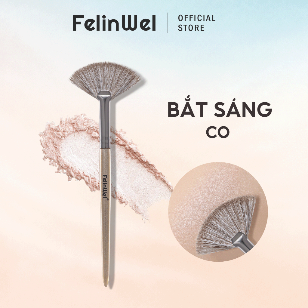 FelinWel - Cọ Bắt Sáng Hình Quạt Đa Năng, Lông Tổng Hợp Mềm Không Rụng, Thuần Chay, Bền Bỉ Dễ Vệ Sin