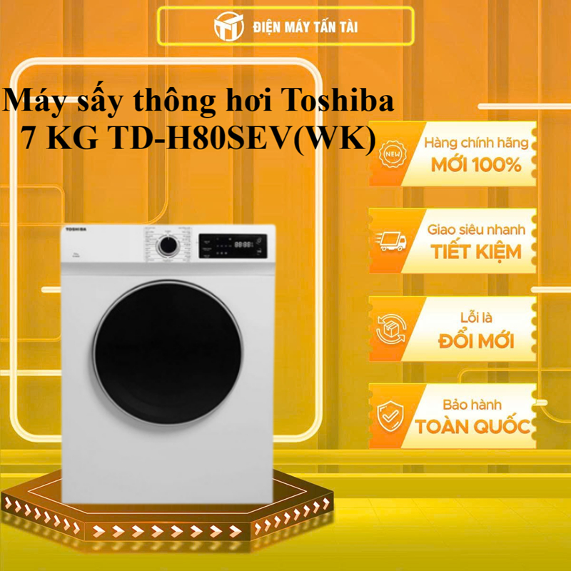 (HCM) - TD-H80SEV(WK) - Máy sấy thông hơi 7 kg Toshiba TD-H80SEV(WK)