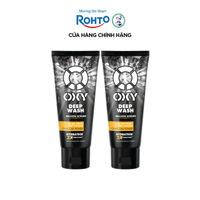 [VB] Combo 2 Sữa rửa mặt cho nam Oxy sạch sâu giảm nhờn dạng kem có hạt massage Oxy Deep Wash 100g