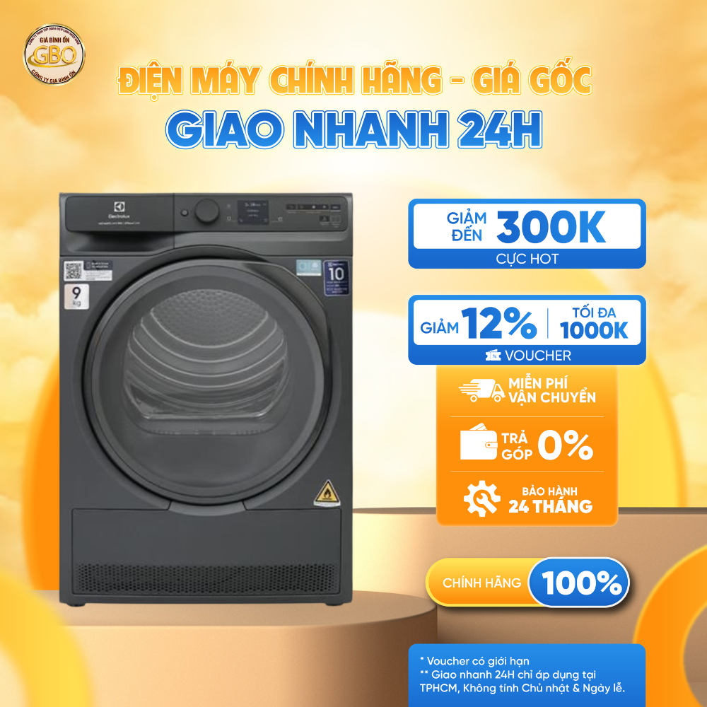 EDH902R9SC - Máy Sấy Bơm Nhiệt Electrolux UltimateCare 9kg