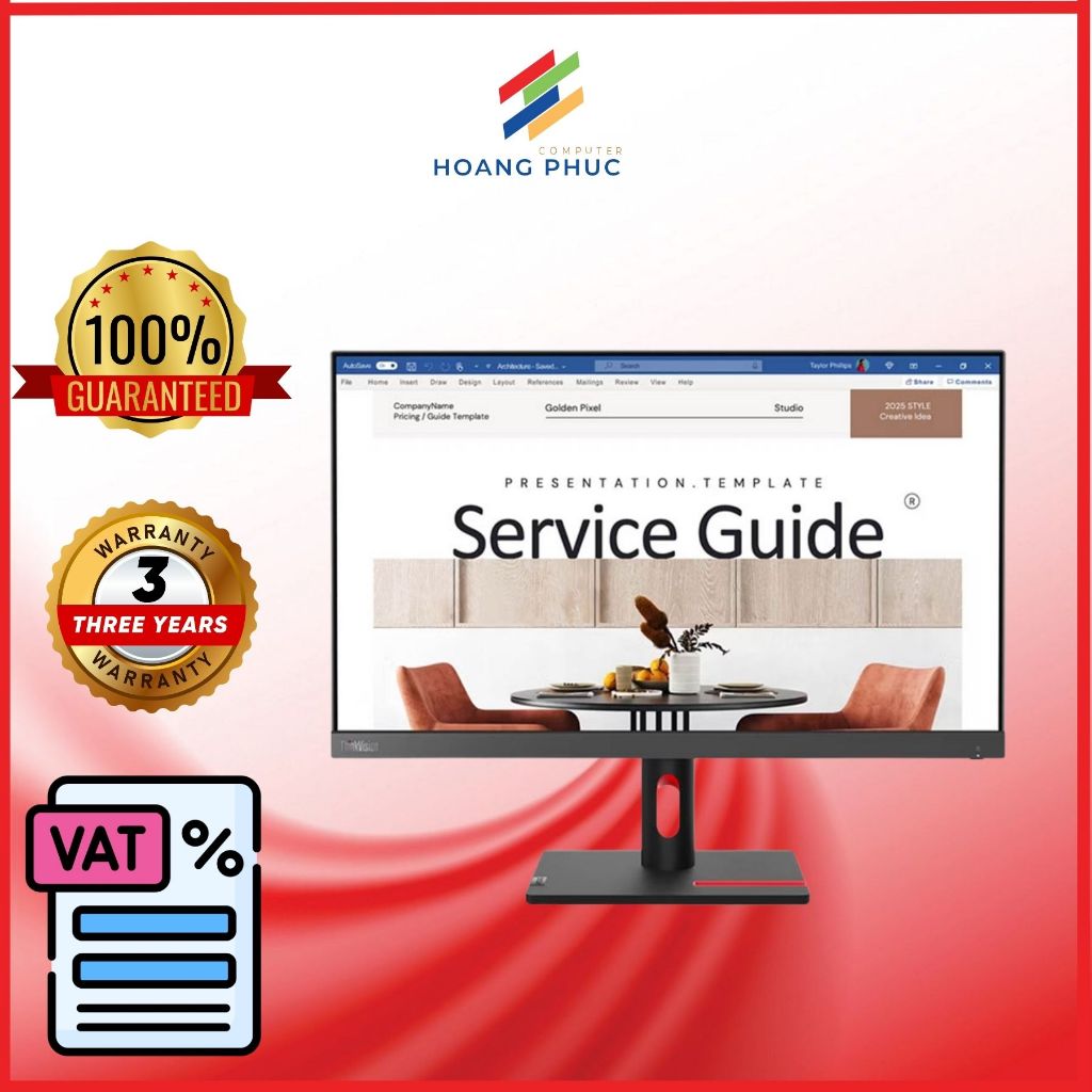 Màn Hình Lenovo ThinkVision S24i-30 63DEKAR3WW  Viền Mỏng, Chuyên Dụng Văn Phòng - Hàng chính hãng b