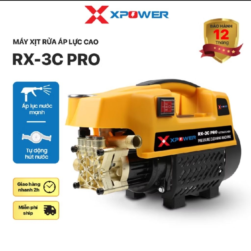 Máy rửa xe cao áp XPOWER RX 3C Pro Trọn Bộ Dây Chống Giật 20m
