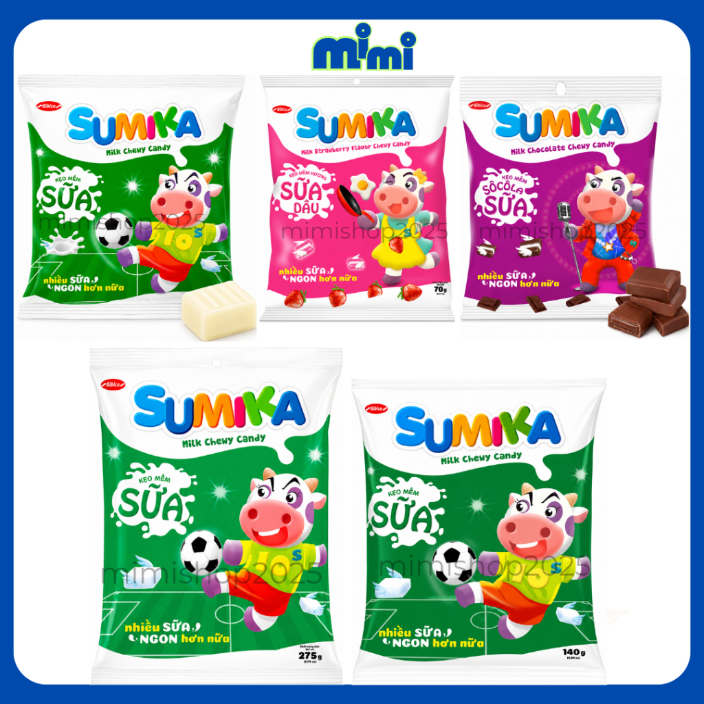 Kẹo Mềm Nhai Sữa Sumika Bibica (Gói)