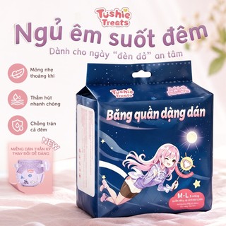 Tushie Treats Băng Vệ Sinh Quần Dạng Dán Bên Hông, Thay Không Cần Cởi Quần Tiện Lợi, Siêu Thấm Hút, Đủ Size M/L/XL