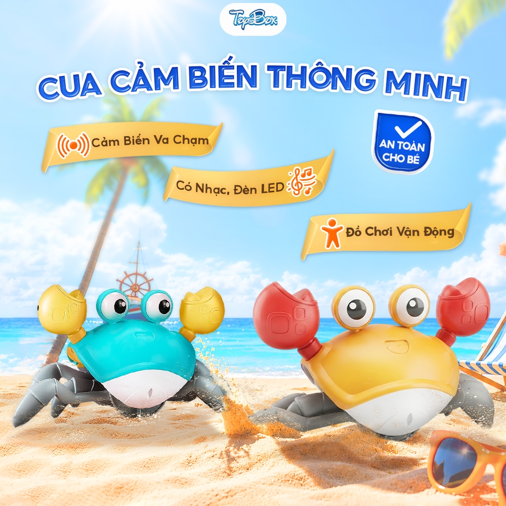 Đồ Chơi Cua Bò Ngang Cảm Biến KA070 Cho Bé, Sạc Điện Có Nhạc Vui nhộn Chất Liệu An Toàn