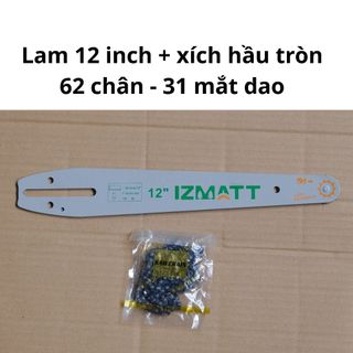 Lam xích thay thế cho máy cưa xích KPT CXC12 lam xích 12inch 1/4 62 chân 31 mắt dao bản to