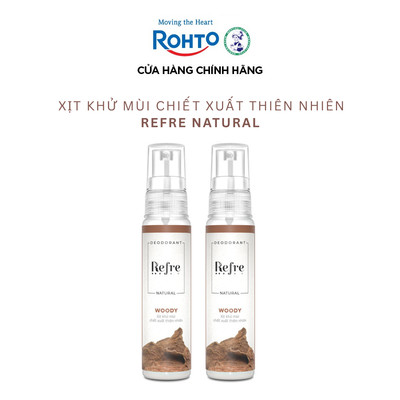 [VB] Combo 2 Xịt khử mùi Refre chiết xuất thiên nhiên Natural 30ml - Woody (hương gỗ)