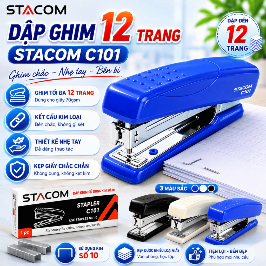 Dập Ghim 12 Trang Stacom C101