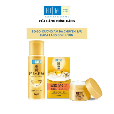 [VB] Combo dưỡng da đa tầng, cấp ẩm chuyên sâu Hada Labo Gokujyun: Nước dưỡng Premium Lotion 170ml + Gel dưỡng ẩm 100g