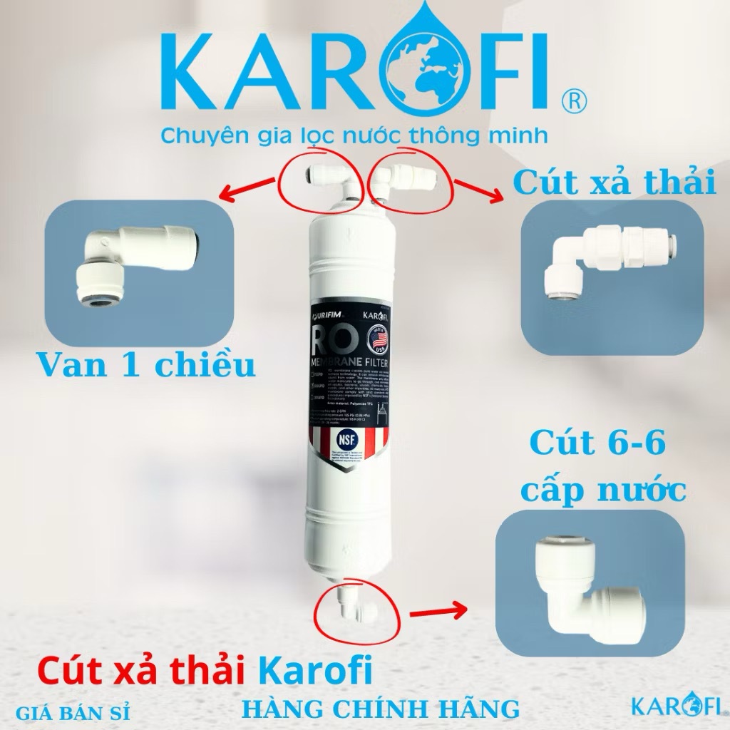 Co Màng RO Đúc Karofi - Co RO Karofi - Co cút máy lọc nước