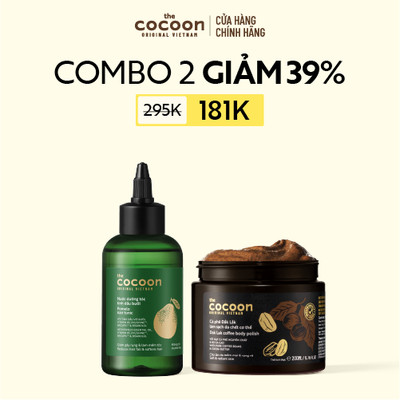 [MUA 2 GIẢM 40%] Combo Nước dưỡng tóc tinh dầu bưởi Cocoon 140ml + Tẩy da chết cơ thể cà phê Đắk Lắk 200ml