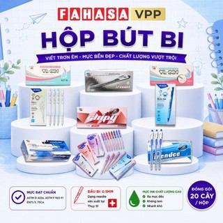Hộp 20 Bút Bi Thiên Long 0.5mm - 4 Màu Mực Xanh, Đỏ, Đen, Tím