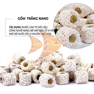 SỨ NHẪN TRẮNG SIÊU LỖ 500GR 1000GR - ĐÁ GỐM VẬT LIỆU LỌC LÀM TRONG NƯỚC NUÔI VI SINH CHO HỒ THỦY SINH