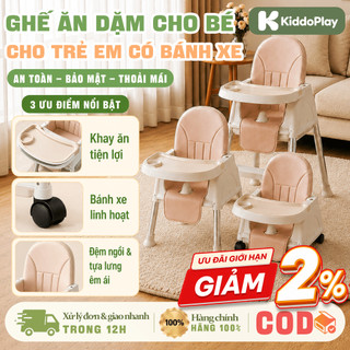 ghế ăn dặm đa năng cho bé,Chống trượt an toàn,Có bánh xe,Điều chỉnh độ cao