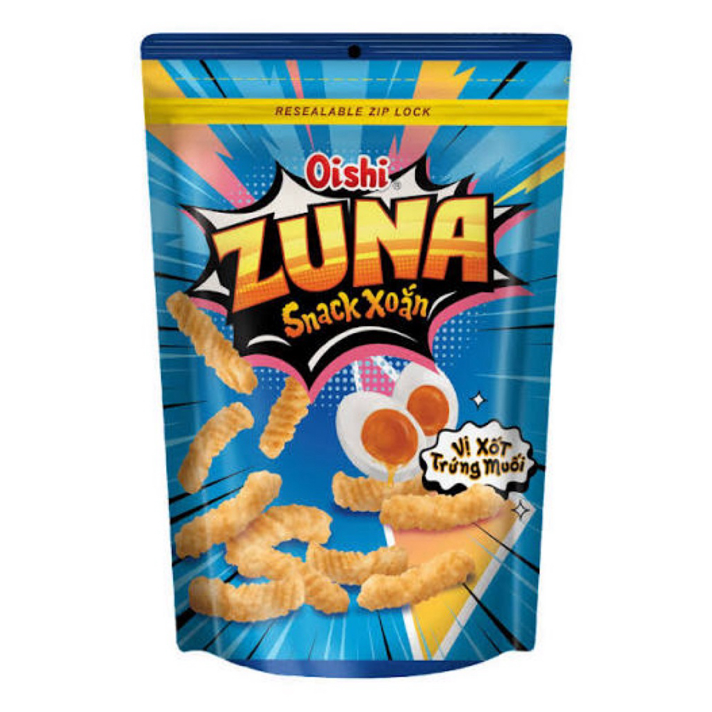 Combo 4 gói Snack Oishi Zuna túi zip 65g