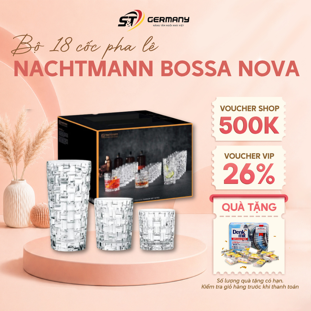 HCM Bộ 18 Cốc Nachtmann Bossa Nova , Bộ Cốc Sang Trọng Cao Cấp GermanySnT 290019