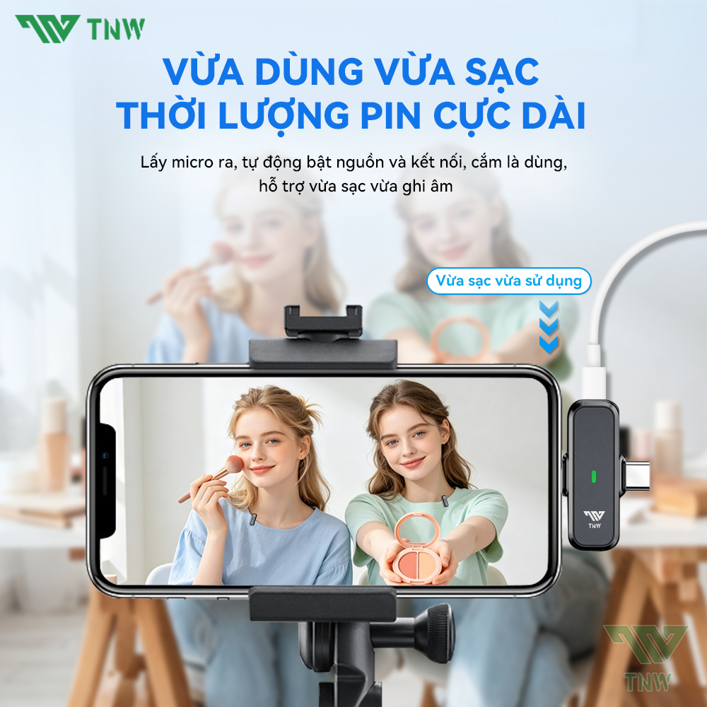 TNW A13 Micro Thu âm Không Dây Khử Tiếng Ồn Dùng Micro Livestream Micro Không Dây Cài Áo Thu Âm | BigBuy360 - bigbuy360.vn