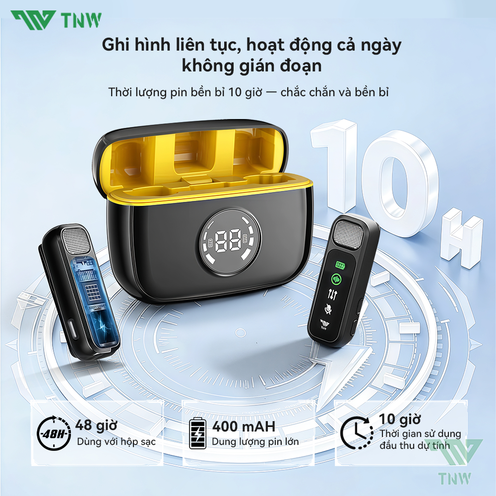 TNW A13 Micro Thu âm Không Dây Khử Tiếng Ồn Dùng Micro Livestream Micro Không Dây Cài Áo Thu Âm | BigBuy360 - bigbuy360.vn