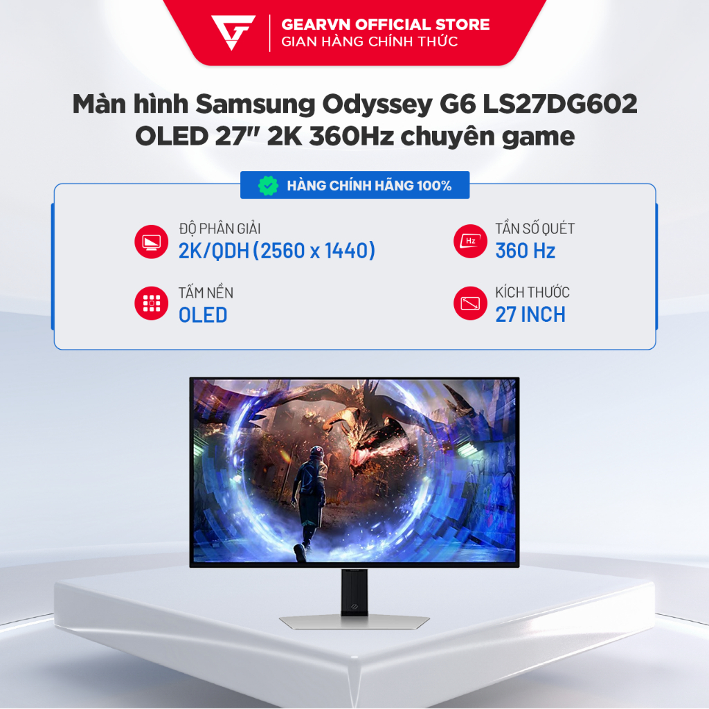 Màn hình Samsung Odyssey G6 LS27DG602 OLED 27 inch 2K 360Hz chuyên game BH 24 Tháng