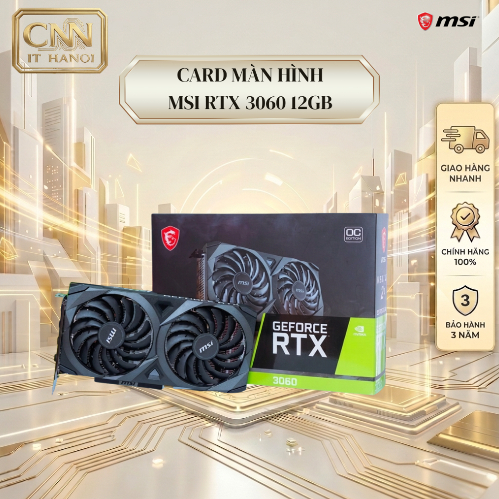 Card Màn Hình Like New MSI GeForce RTX 3060 Ventus 2X 12G OC, VGA Bảo Hành 36 Tháng