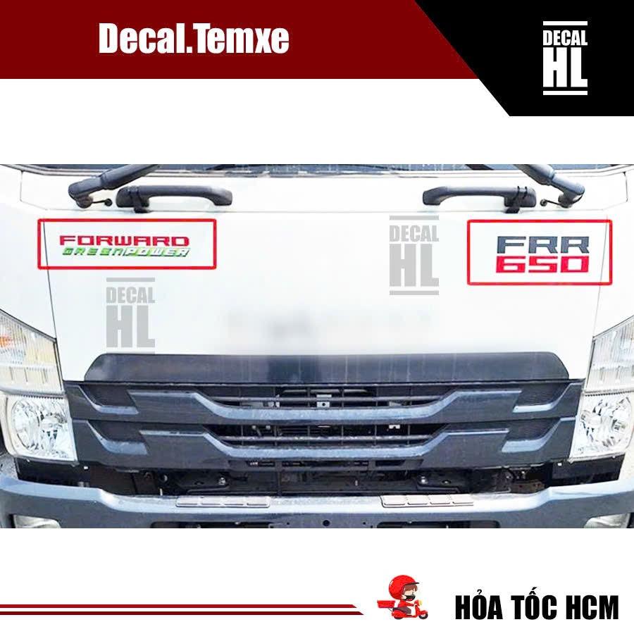 Bộ tem FRR 650 GreenPower dán xe tải Isuzu. Tem FRR650 Greenpower dán xe tải Isuzu