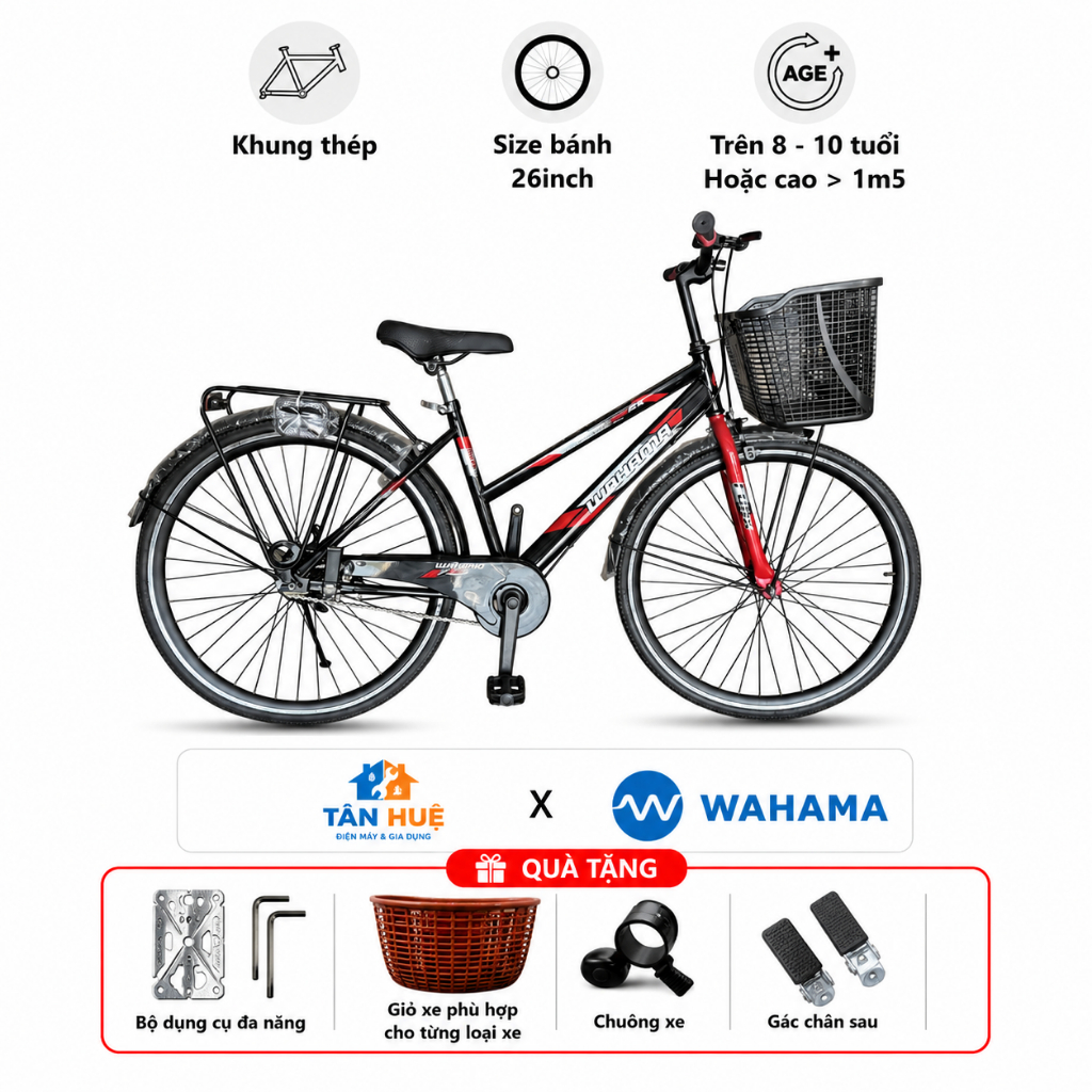 Xe Đạp Thể Thao WAHAMA Fork [Tặng Phụ Kiện] - Phù Hợp Cho Học Sinh Đi Học, Người Lớn Đi Làm