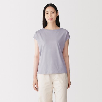 [26AW] MUJI Áo Thun Nữ Vải Jersey Tay Liền