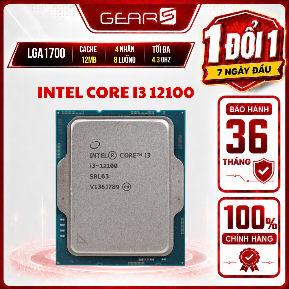 [FULL VAT] CPU Intel Core i3 12100- Chip Tray Bảo hành 36 Tháng